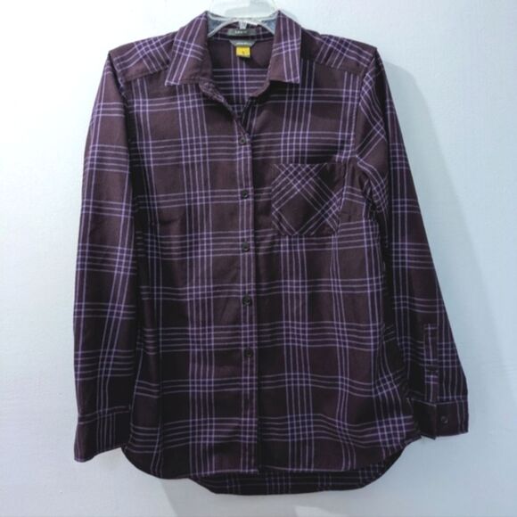 Eddie Bauer Travex Button Down Long Sleeve Plaid Shirt Stretch Women's Medium - Picture 1 of 12